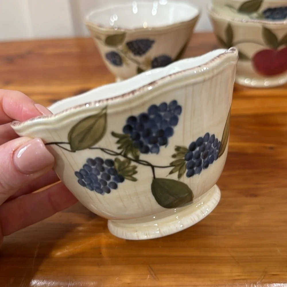 Pfaltzgraff Antique Garden Print Mini Dessert Bowls Set of 4